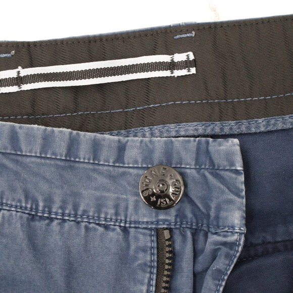 Stone Island Cargo Pants Men 30 Type SL Blue garment dyed trouser Cotton Pockets - Picture 10 of 15